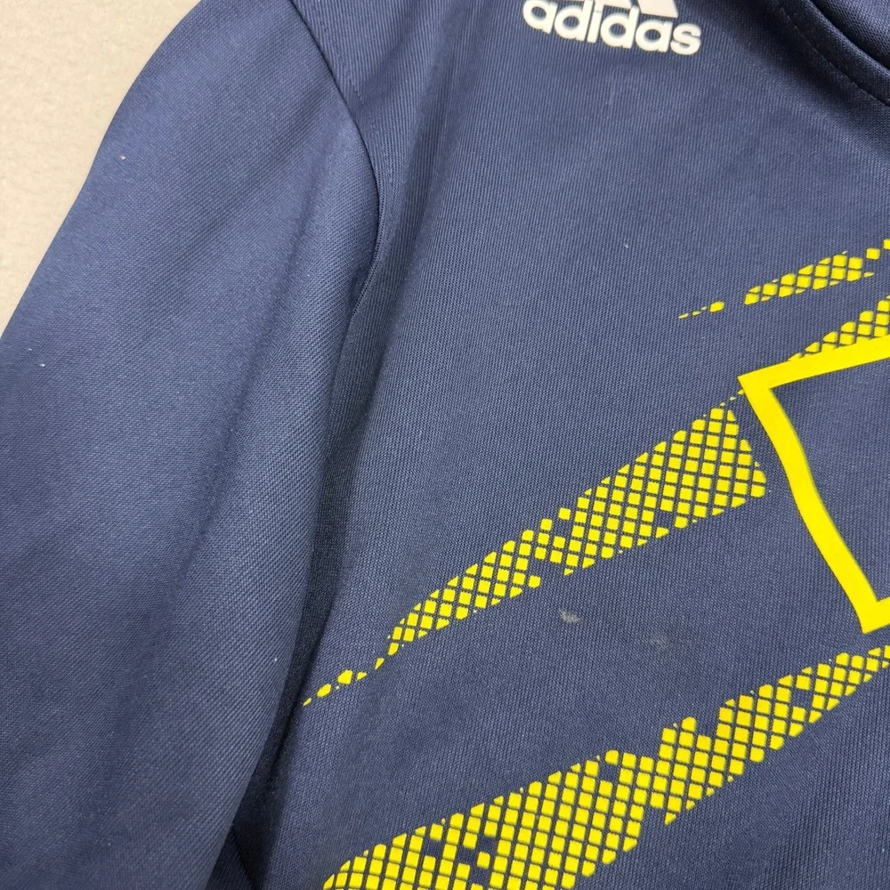 Adidas Hoodie Mens Large Blue Michigan Wolverines NCAA Fleece Pullover UofM